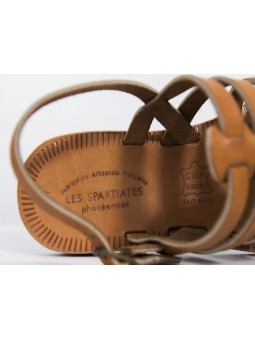 Spartiates Viken en Cuir Couleur Naturelle / Semelle Caoutchouc
